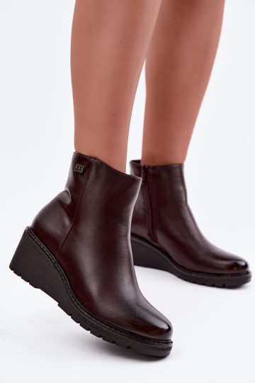 Botines burdeos acolchados con plataforma Larisae 2
