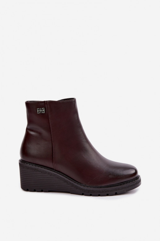 Botines burdeos acolchados con plataforma Larisae