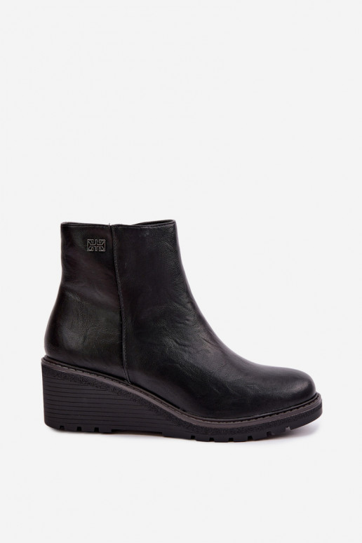 Botines negros acolchados con plataforma Larisae