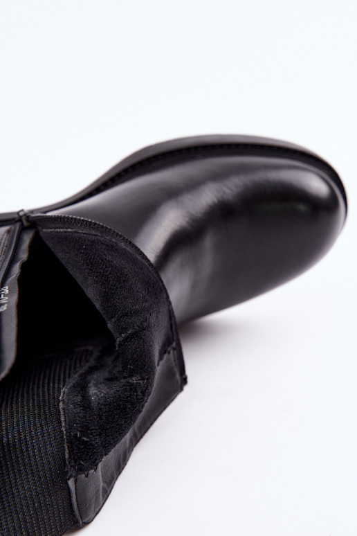 Botines negros acolchados para mujer con tacón bajo Sergio Leone BT-04