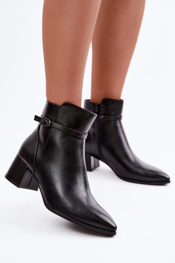 Botines negros acolchados para mujer con tacones y hebillas Sergio Leone BT-33 2