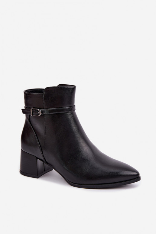 Botines negros acolchados para mujer con tacones y hebillas Sergio Leone BT-33