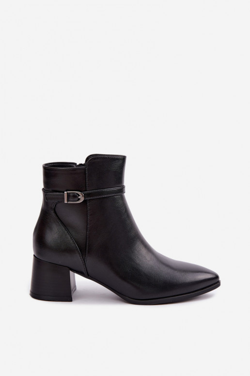 Botines negros acolchados para mujer con tacones y hebillas Sergio Leone BT-33