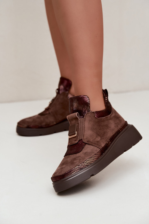 Botas de ante marrones con plataforma T.Sokolski KEN-J26-419