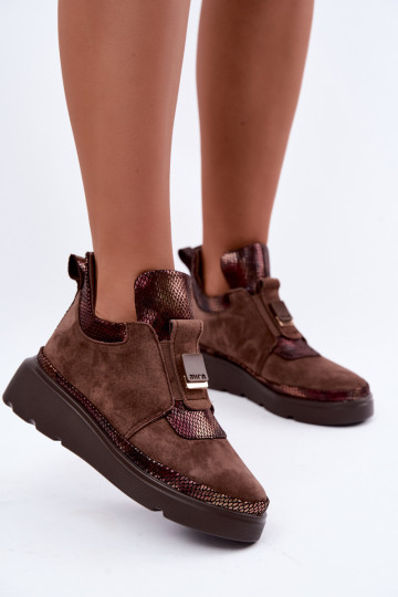 Botas de ante marrones con plataforma T.Sokolski KEN-J26-419 2