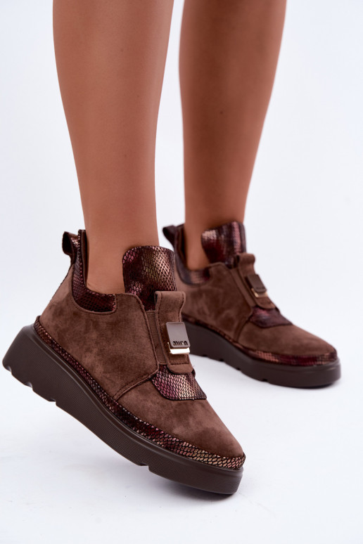 Botas de ante marrones con plataforma T.Sokolski KEN-J26-419