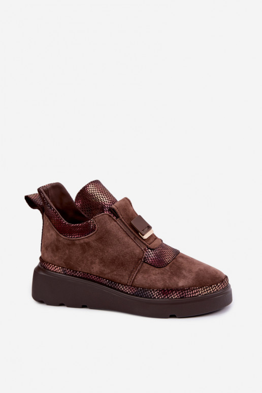 Botas de ante marrones con plataforma T.Sokolski KEN-J26-419