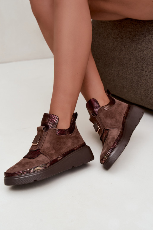Botas de ante marrones con plataforma T.Sokolski KEN-J26-419