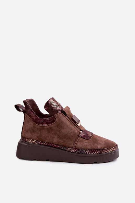 Botas de ante marrones con plataforma T.Sokolski KEN-J26-419