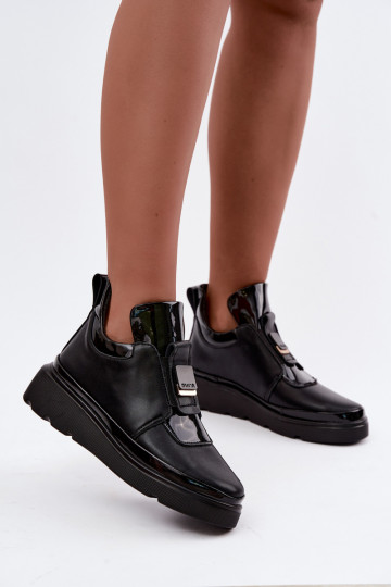 Botas de cuero negras con plataforma T.Sokolski KEN-J26-419 2