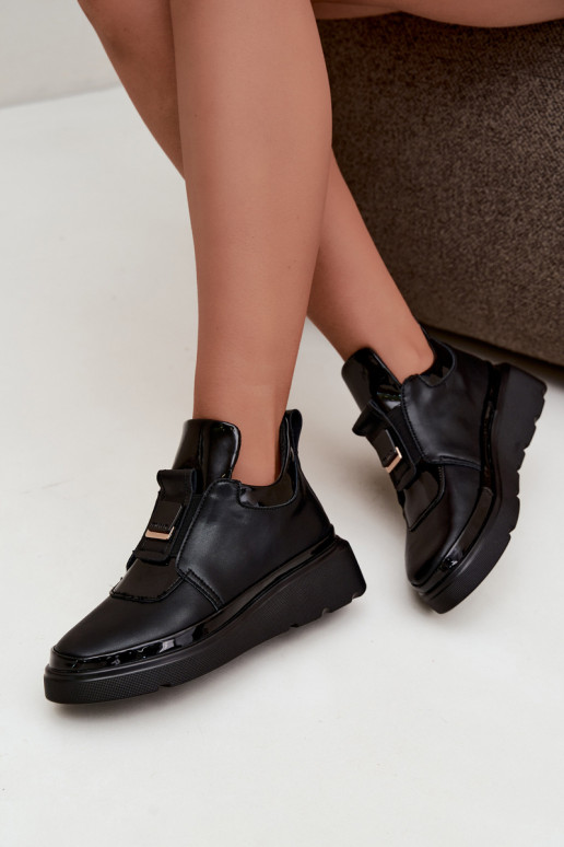 Botas de cuero negras con plataforma T.Sokolski KEN-J26-419