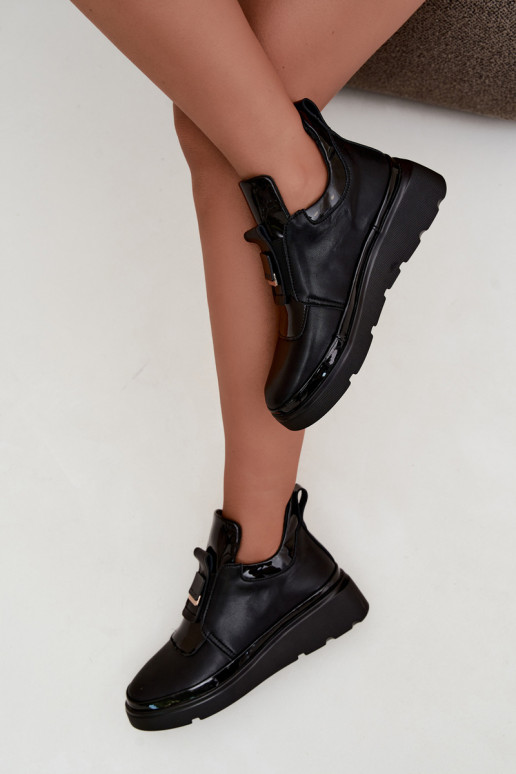 Botas de cuero negras con plataforma T.Sokolski KEN-J26-419