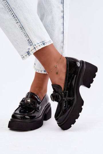 Botas de cuero negras con efecto charol y adornos Artiker 55C1069 2