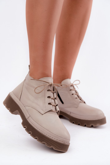 Botines de cuero grises acolchados con plataforma Artiker 57C2033 2