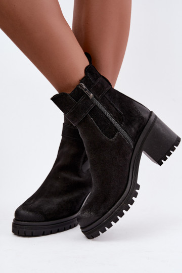 Zapatos de mujer de ante sintético con tacones Zazoo 60601 en color negro 2