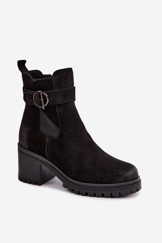 Zapatos de mujer de ante sintético con tacones Zazoo 60601 en color negro