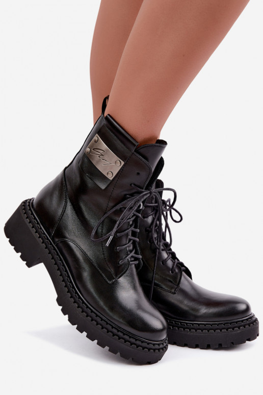 Botines de mujer cálidos con detalles decorativos Zazoo 60574 en color negro