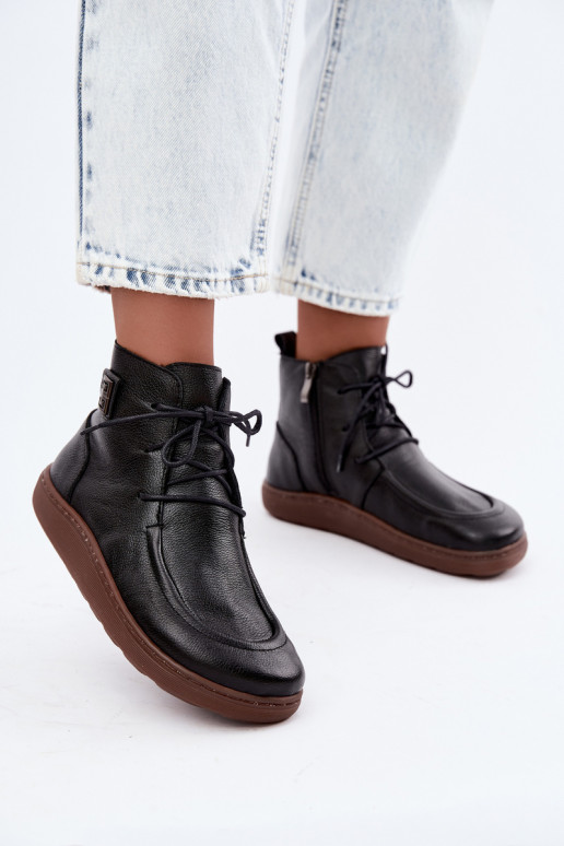 Zapatos de mujer cálidos Barefoot Zazoo 3077 en color negro