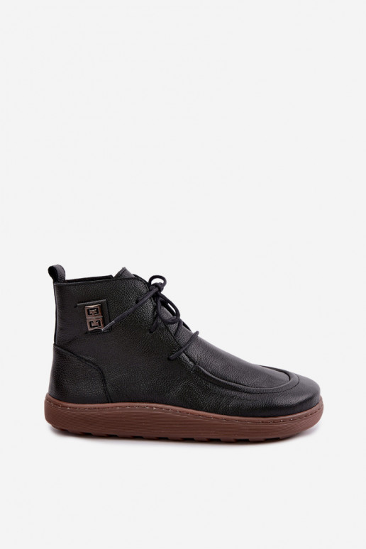 Zapatos de mujer cálidos Barefoot Zazoo 3077 en color negro