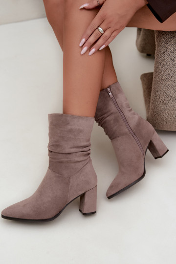 Botines de mujer cálidos con parte superior rizada Dalessia en color arcilla