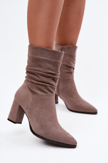 Botines de mujer cálidos con parte superior rizada Dalessia en color arcilla 2