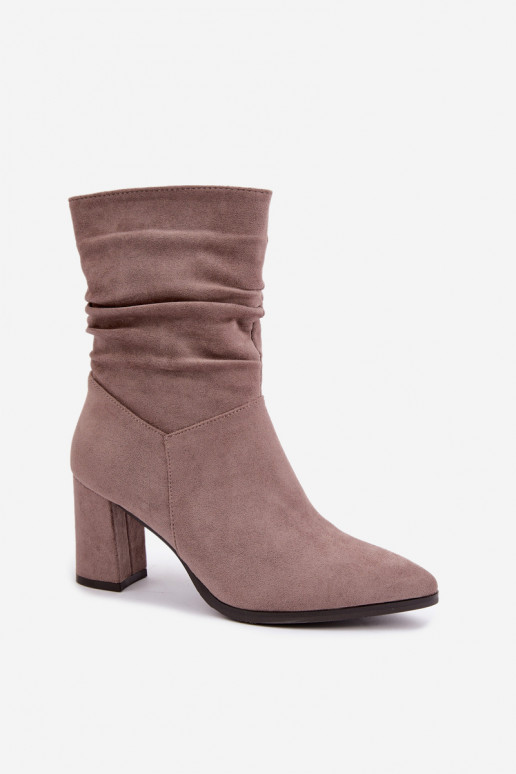 Botines de mujer cálidos con parte superior rizada Dalessia en color arcilla