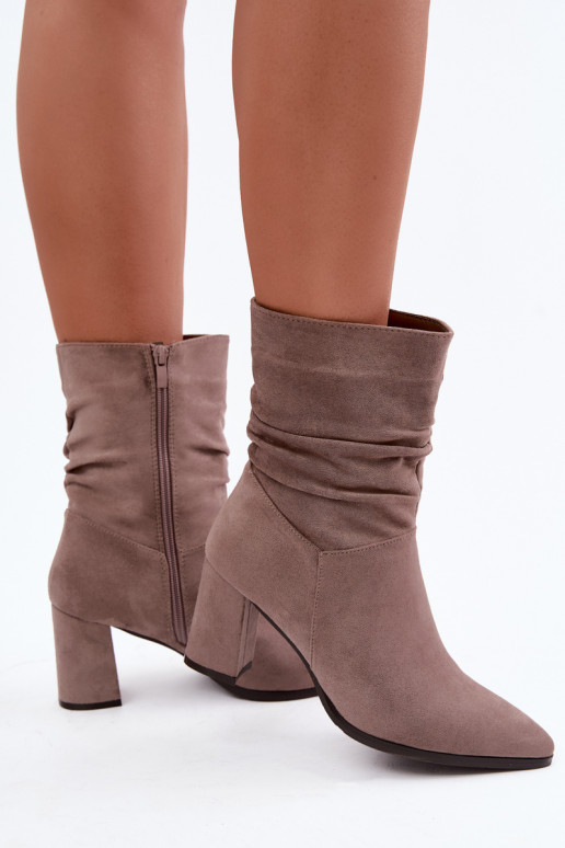 Botines de mujer cálidos con parte superior rizada Dalessia en color arcilla