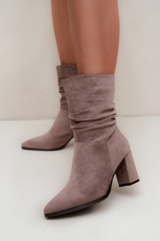 Botines de mujer cálidos con parte superior rizada Dalessia en color arcilla