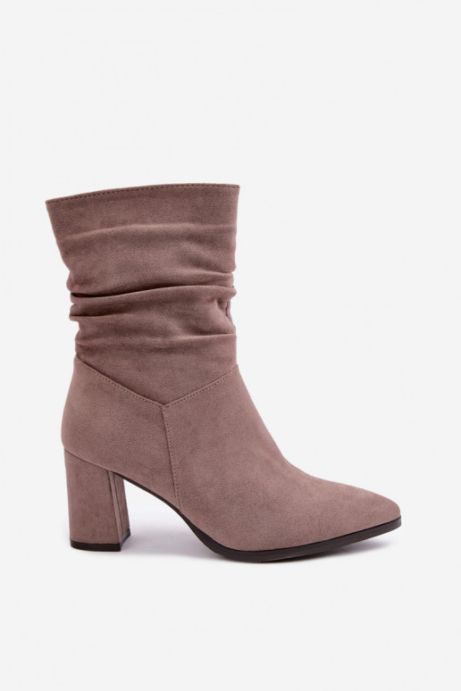 Botines de mujer cálidos con parte superior rizada Dalessia en color arcilla