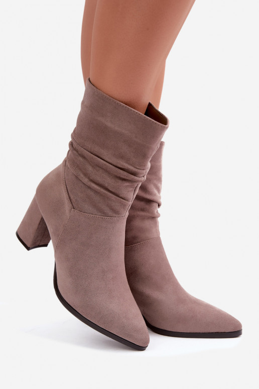 Botines de mujer cálidos con parte superior rizada Dalessia en color arcilla