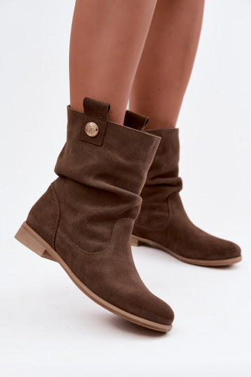 Zapatos de mujer de ante sintético con volantes Zazoo 4210 en color marrón 2