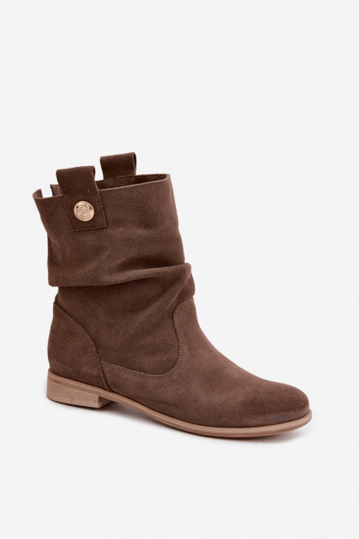 Zapatos de mujer de ante sintético con volantes Zazoo 4210 en color marrón