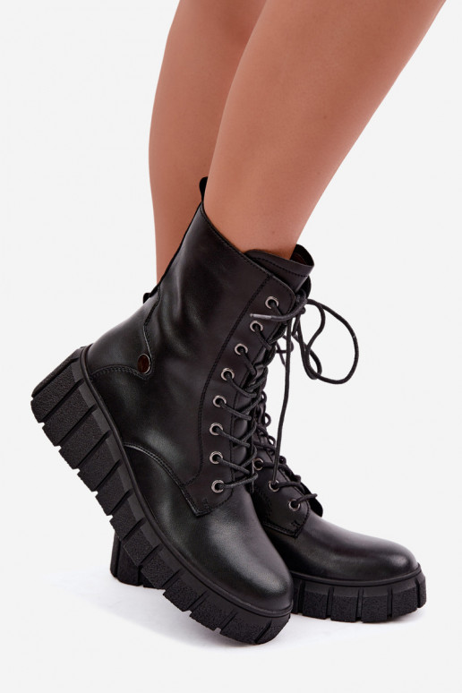 Botines de mujer cálidos de plataforma T.Sokolski AN Z26-160 en color negro
