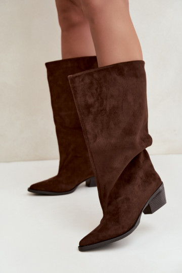 Un modelo convincente botas con tacones de gamuza ecológicaoAe CzekoladoAe Casella 2