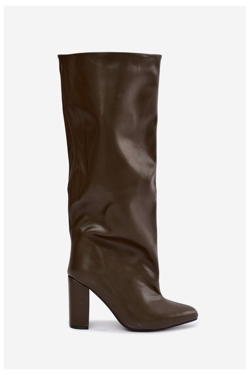 Botines caqui con tacón Emeline