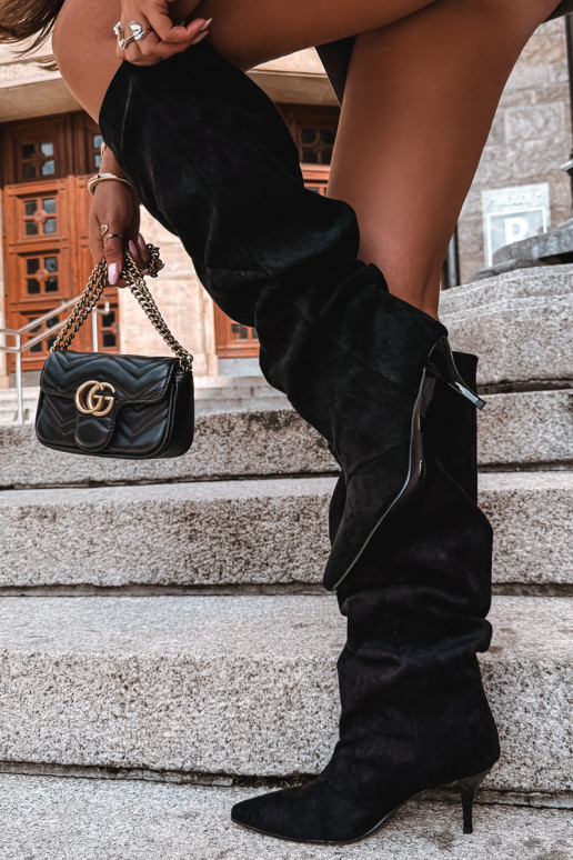 Botines negros con tacones finos Amaya