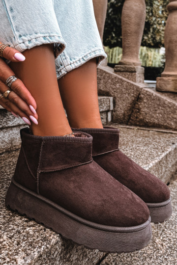 Botas de nieve para mujer con aislamiento, plataforma y pelo interior CzekoladoĮe Vesirae 2