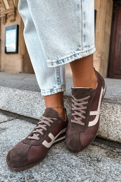 Zapatillas de ante sintético en color chocolate Zazoo N1402S2