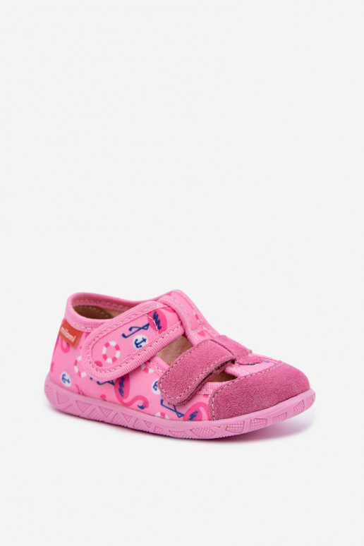 Zapatillas infantiles Milami con cierres adhesivos y flamencos en rosa Reathiana