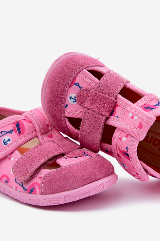 Zapatillas infantiles Milami con cierres adhesivos y flamencos en rosa Reathiana