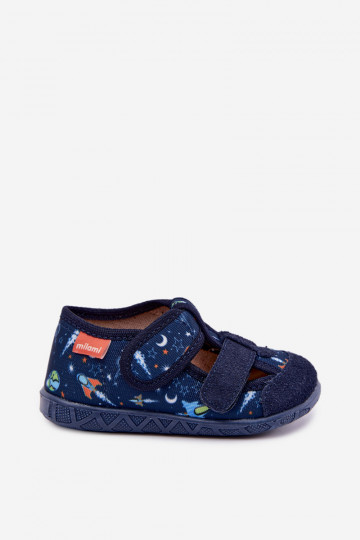 Zapatillas infantiles Milami con cierres adhesivos y cohetes en azul oscuro Reathiana 2