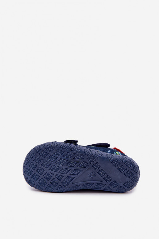 Zapatillas infantiles Milami con cierres adhesivos y cohetes en azul oscuro Reathiana