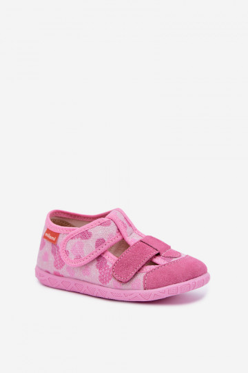 Zapatillas infantiles Milami con cierres adhesivos y corazones brillantes en rosa Reathiana