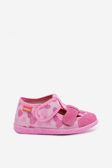 Zapatillas infantiles Milami con cierres adhesivos y corazones brillantes en rosa Reathiana 2