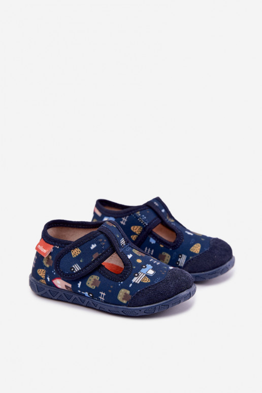 Zapatillas infantiles Milami con cierres adhesivos en azul oscuro Jasimrra