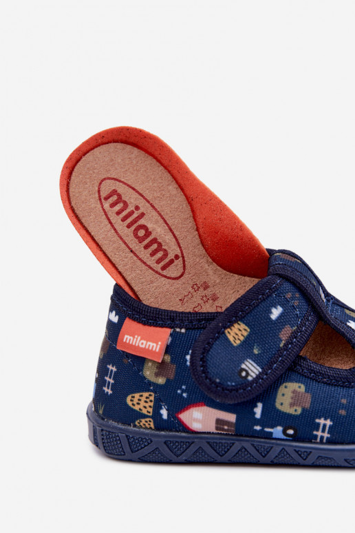 Zapatillas infantiles Milami con cierres adhesivos en azul oscuro Jasimrra