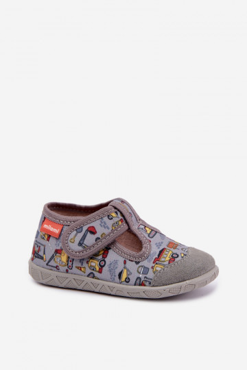 Zapatillas infantiles Milami con cierres adhesivos en gris Jasimrra