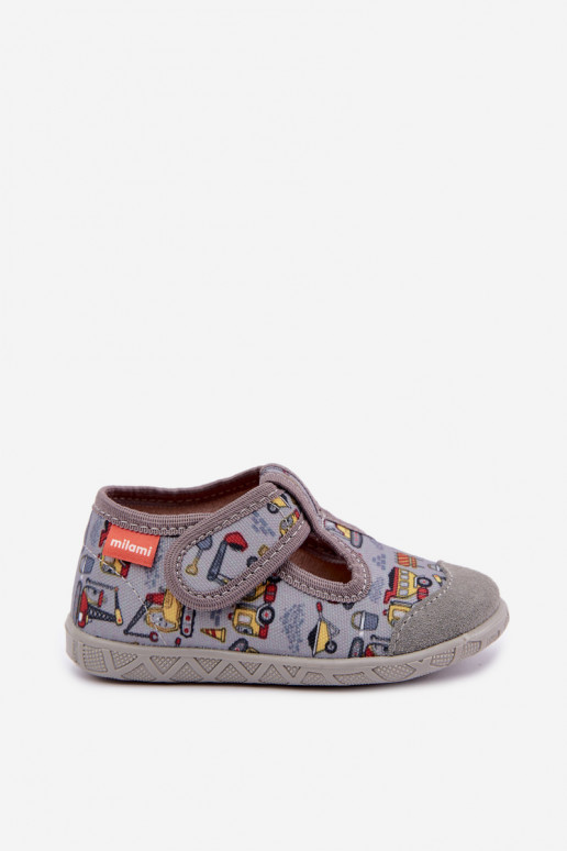 Zapatillas infantiles Milami con cierres adhesivos en gris Jasimrra