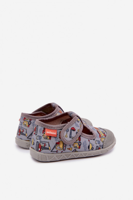 Zapatillas infantiles Milami con cierres adhesivos en gris Jasimrra