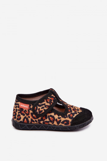 Zapatillas infantiles Milami con cierres adhesivos y patrones de leopardo en amarillo y negro Jasimrra 2